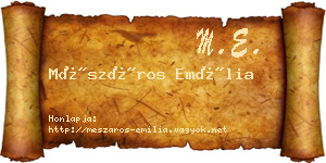 Mészáros Emília névjegykártya
